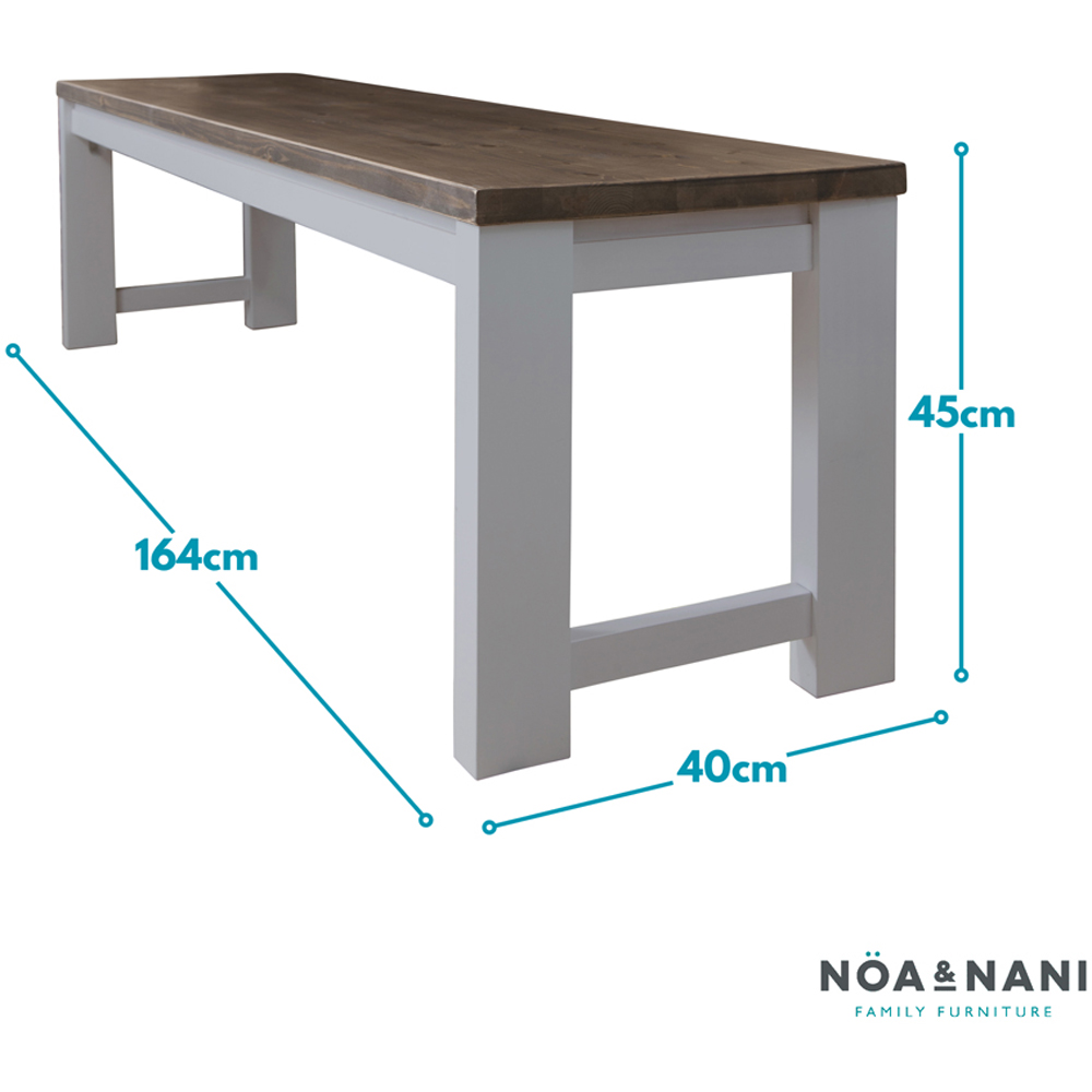 Noa and Nani Hever Grey and Dark Pine Dining Bench Image 6