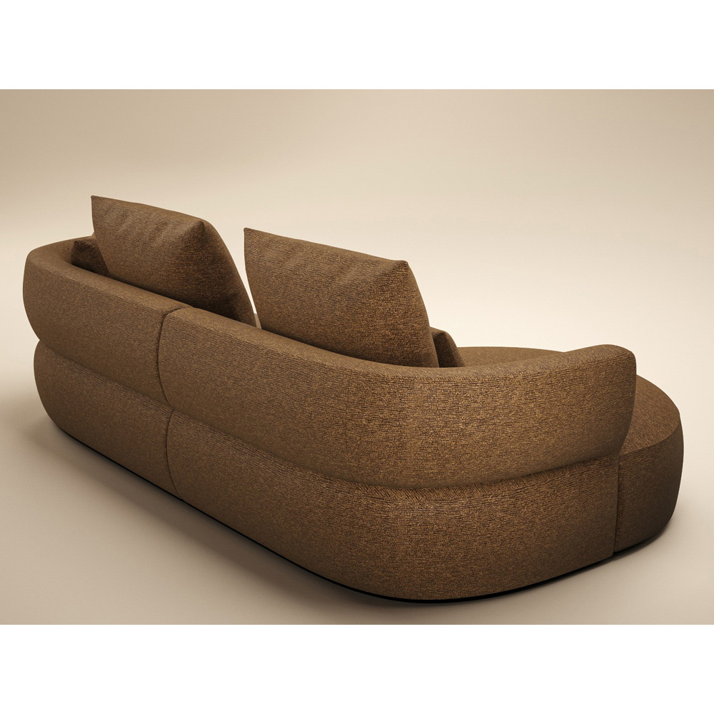 SOLACE+CO Lia 2 Seater Brown Chenille Large Sofa Image 5