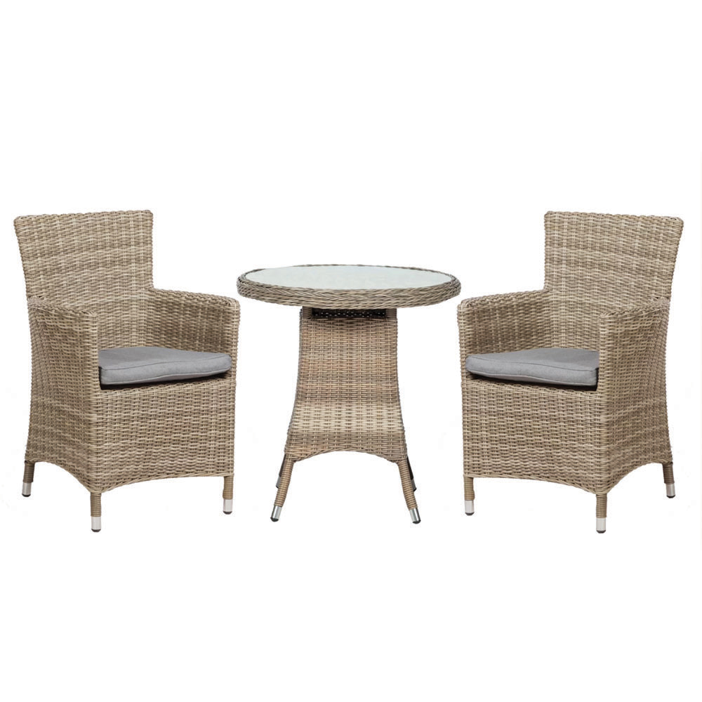 Royalcraft Wentworth Rattan 2 Seater Round Carver Bistro Set Image 2