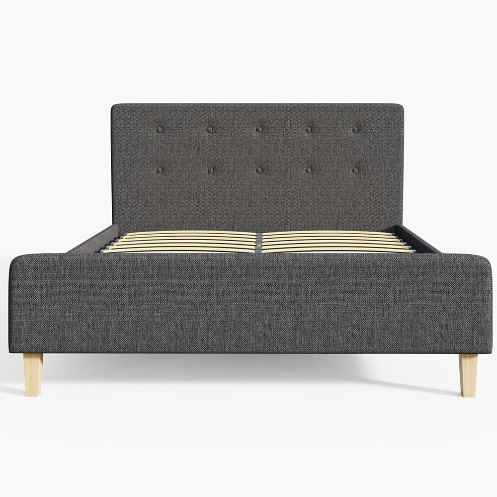 GFW Ashbourne King Size Grey Bed Frame Image 4