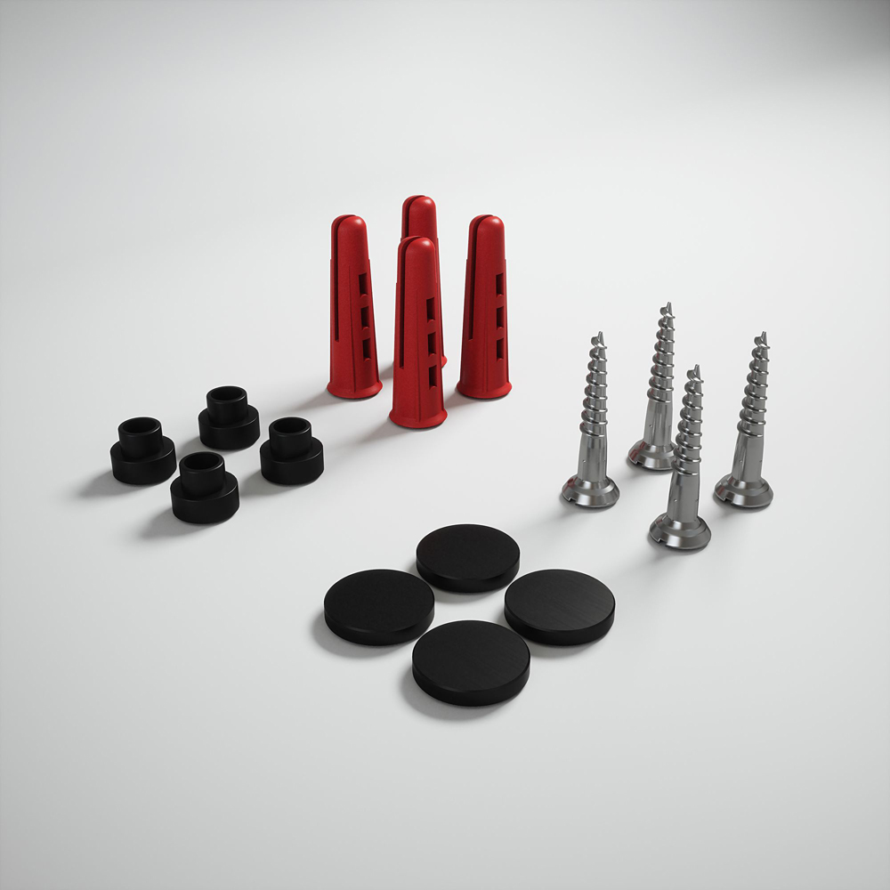 Splashback Crystal Clear Toughened Glass Bathroom Splashback with Matt Black Caps 250 x 500mm Image 3