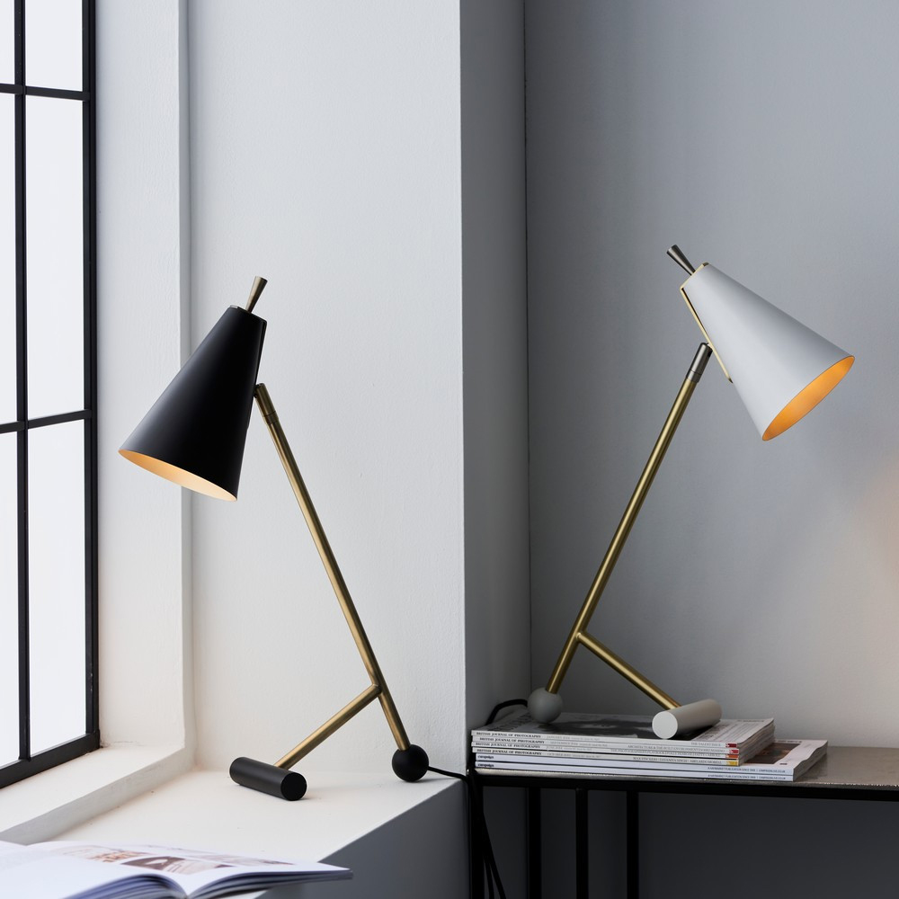Merano Alta Matt Black Antique Brass Table Lamp Image 7