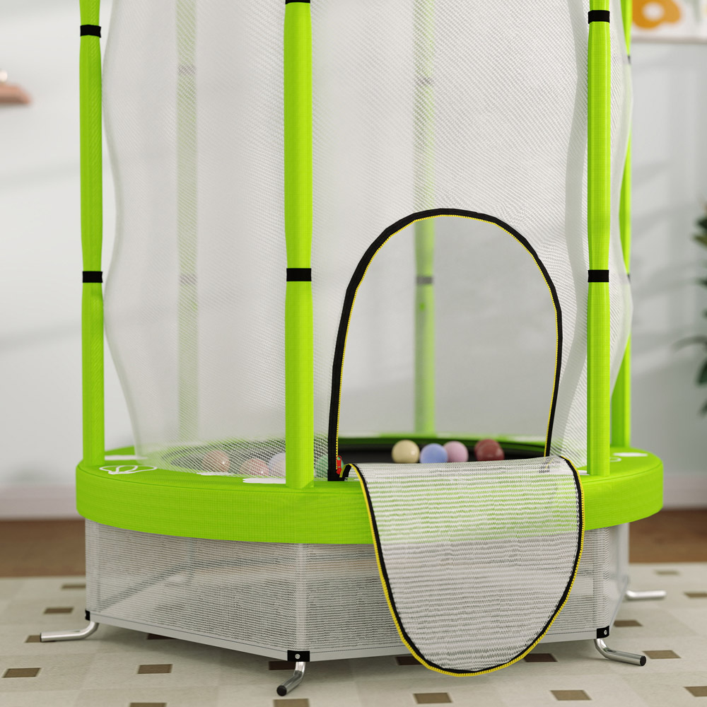 AIYAPLAY Kids 4.6ft Green Trampoline with Enclosure Image 3