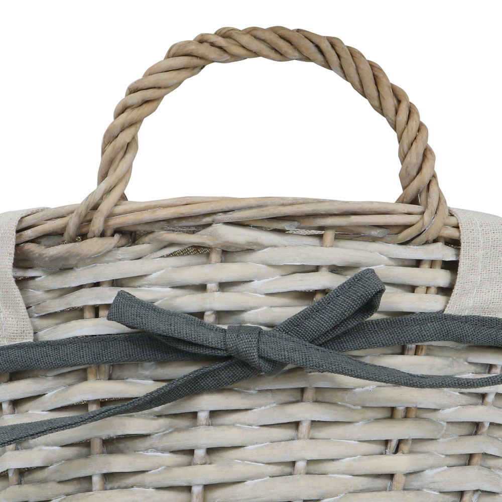 JVL 6.5L Arianna Grey Round Willow Storage Basket Image 4