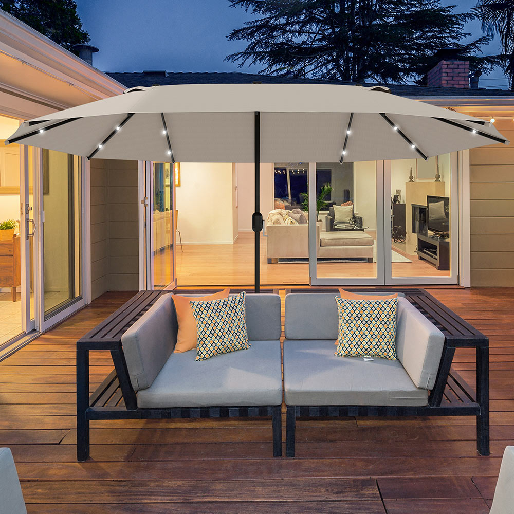 Outsunny 4.4m Sun Umbrella Khaki Image 2