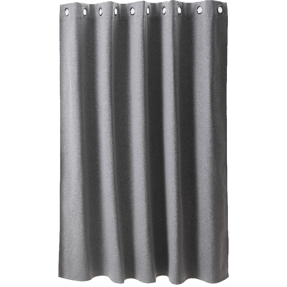 Living and Home Solid Grey Blackout Chenille Curtains 117 x 137cm Image 2