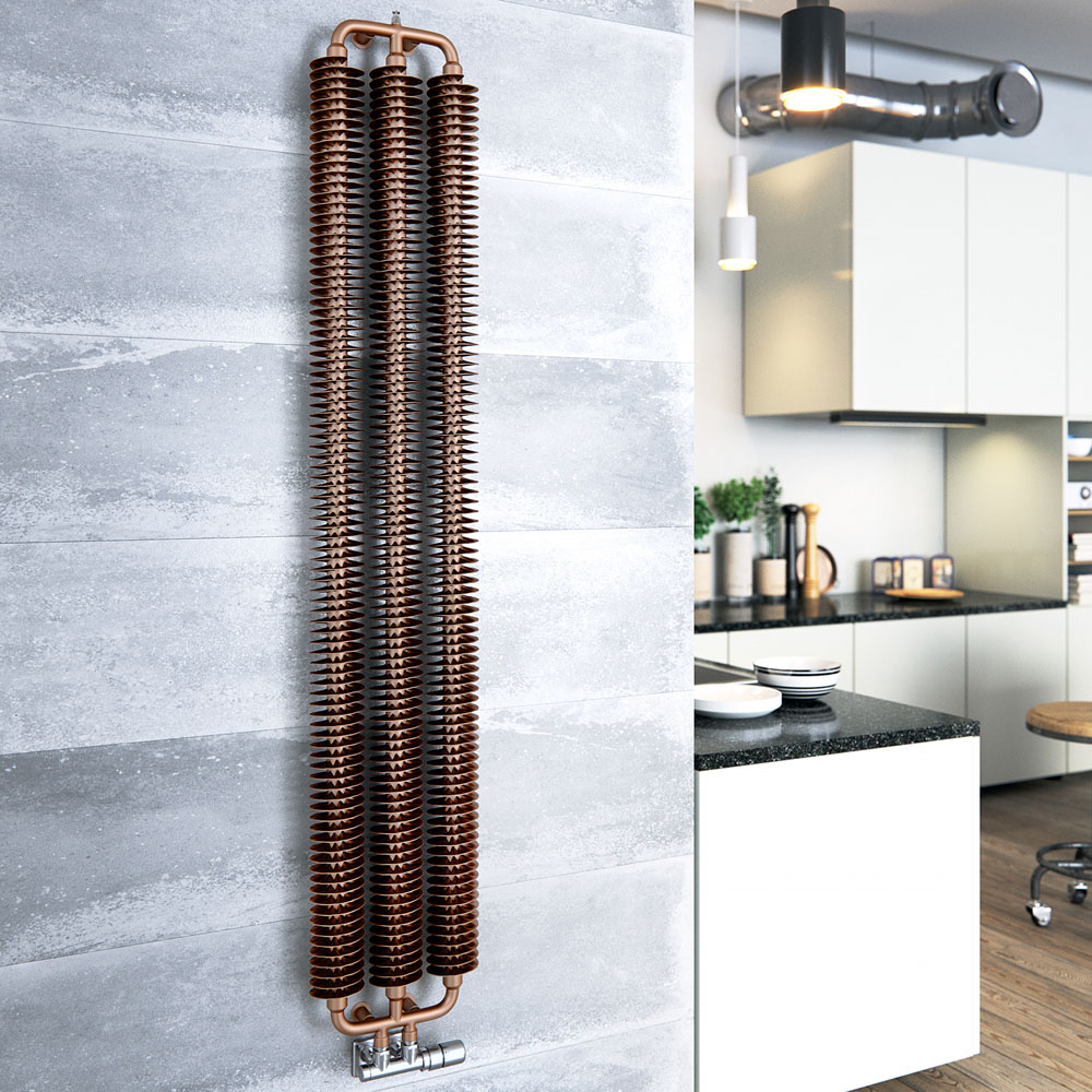Terma Ribbon 2251BTU Bright Copper Radiator 1720 x 290mm Image 2