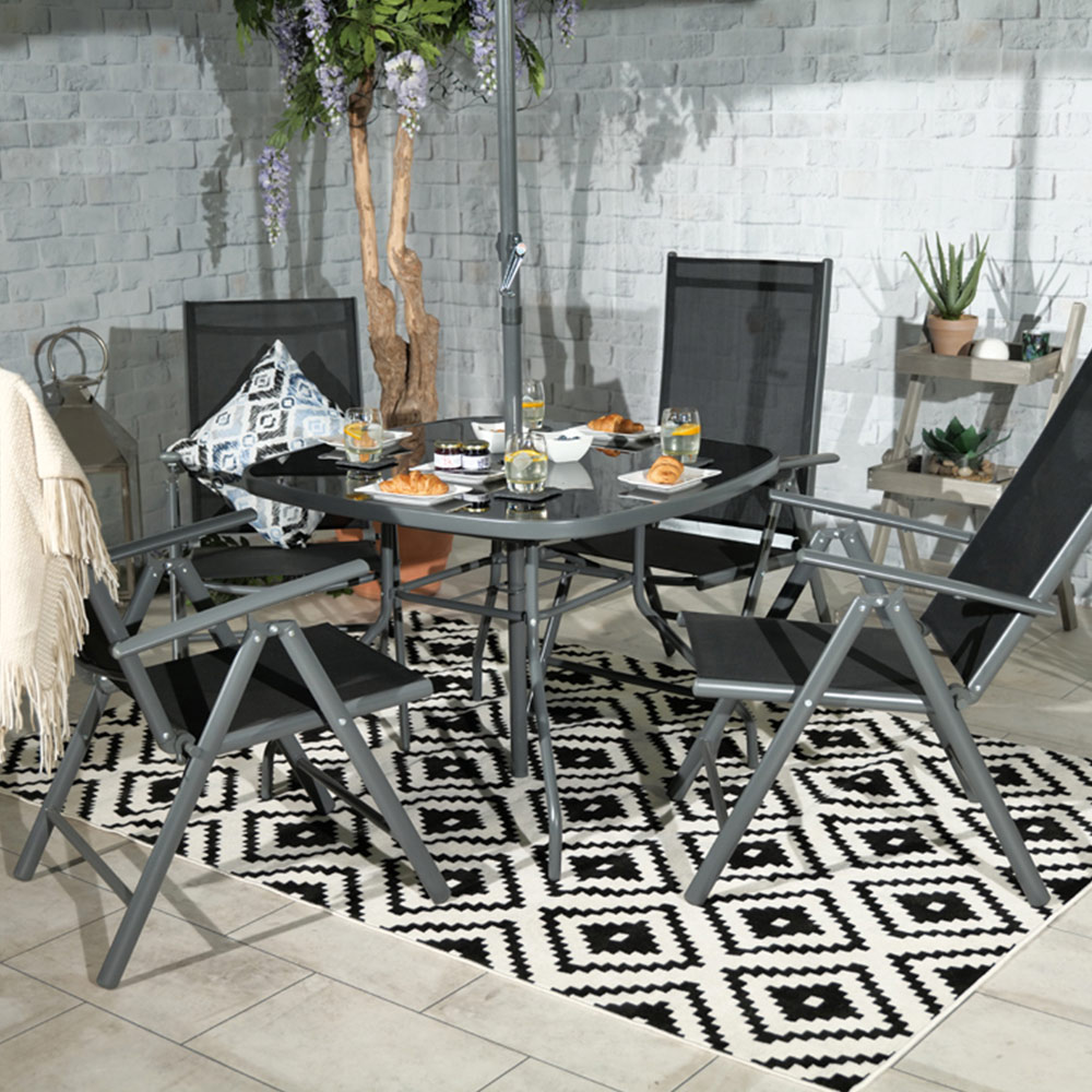 Royalcraft Rio 4 Seater Recliner Dining Set Black Image 9