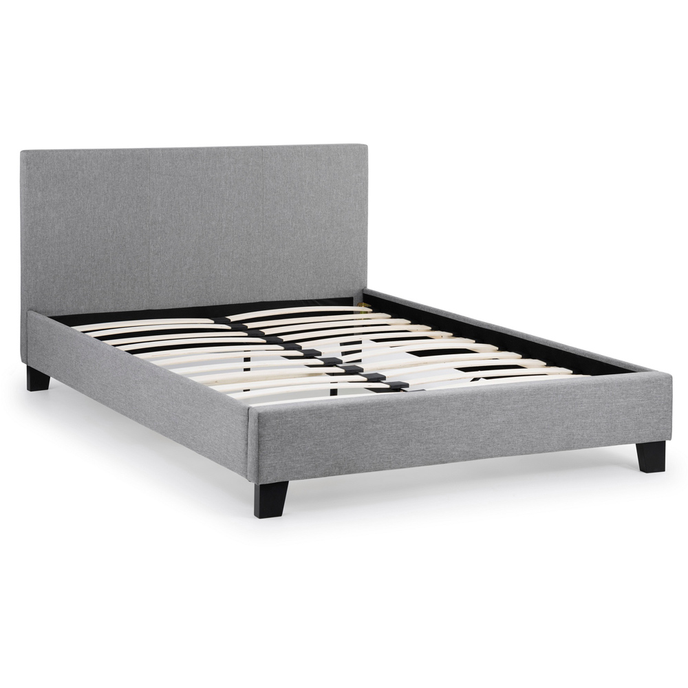 Julian Bowen Rialto King Size Light Grey Linen Bed Image 4