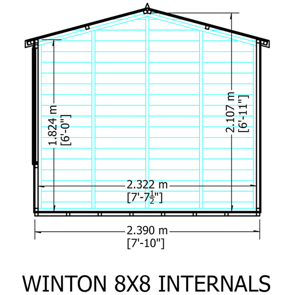 Shire Winton 8 x 8ft Double Door Shiplap Apex Summerhouse Image 4