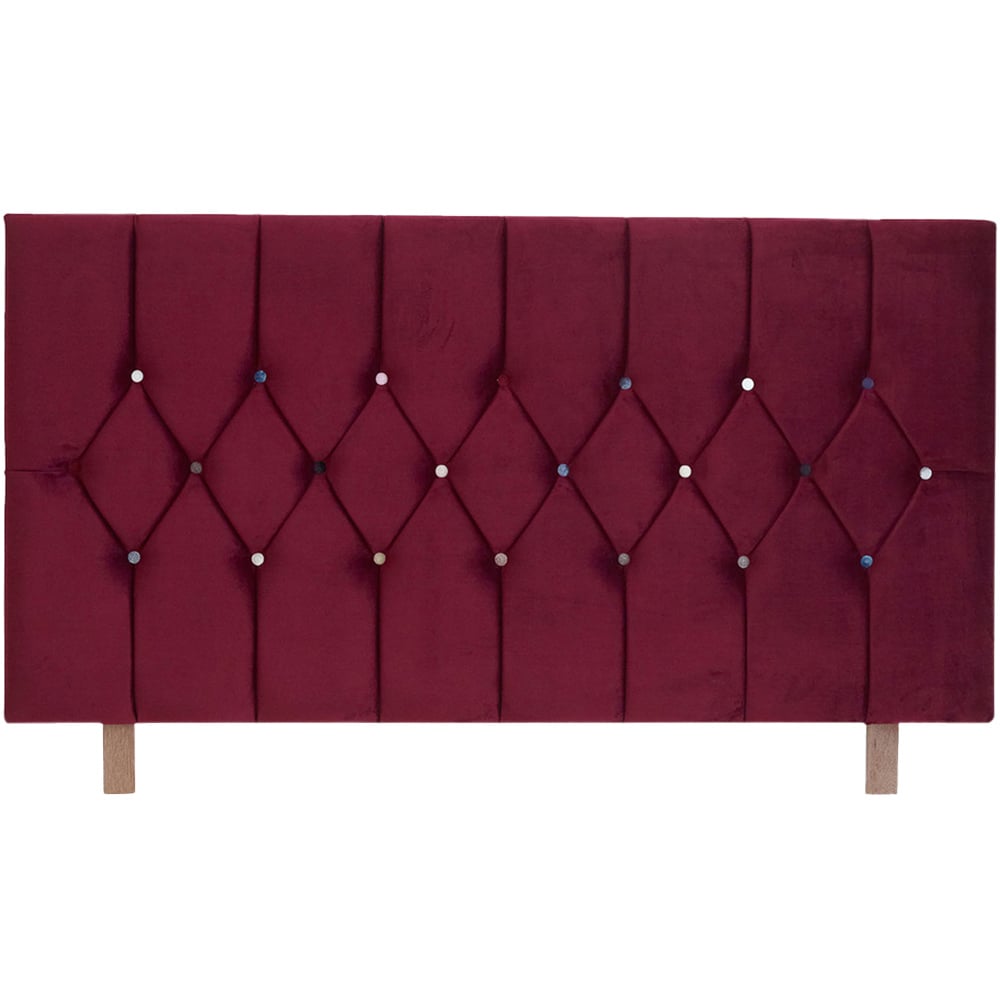 Aspire Furniture Catherine Lansfield Boutique King Size Berry Brushed Velvet Headboard Image 2