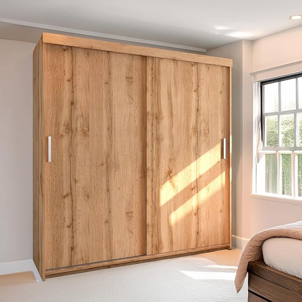 Sliding Wardrobes 4U 2 Sliding Door Oak Votan Modern Wardrobe Image 3
