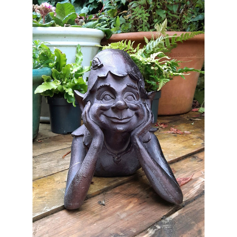 Inspirational Gifting Pixie Laying Polystone Resin Garden Ornament Image 5