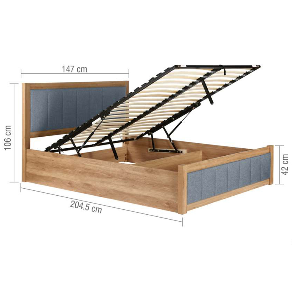 Birlea Belmont Double Grey Upholstered Ottoman Bed Image 9