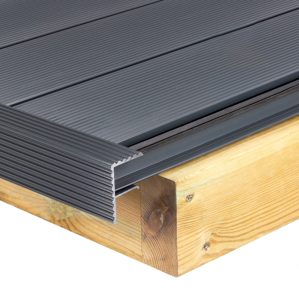 Alupave Grey Decking Board End Stop Bar 3m Image 3
