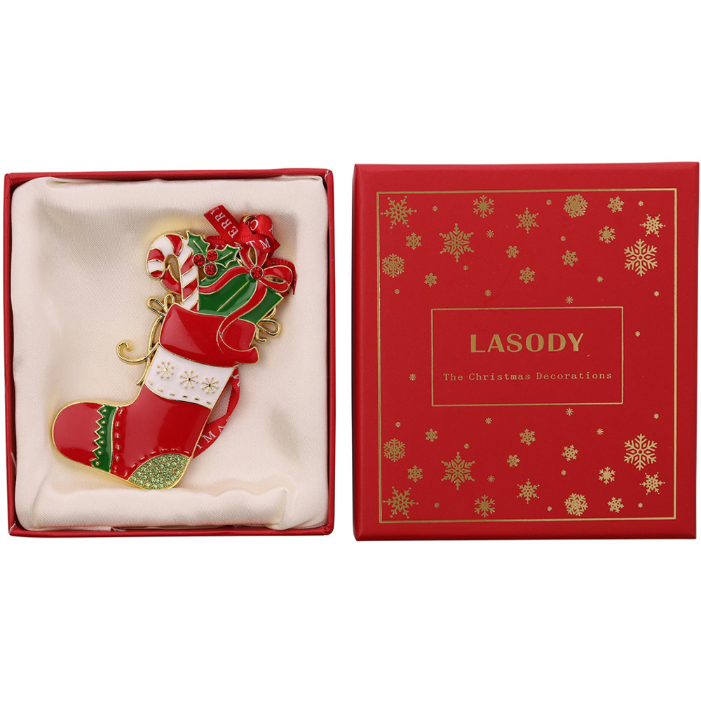 The Seasonal Gift Co Regal Tidings Stocking Collectable Christmas Tree Decoration 18cm Image 2