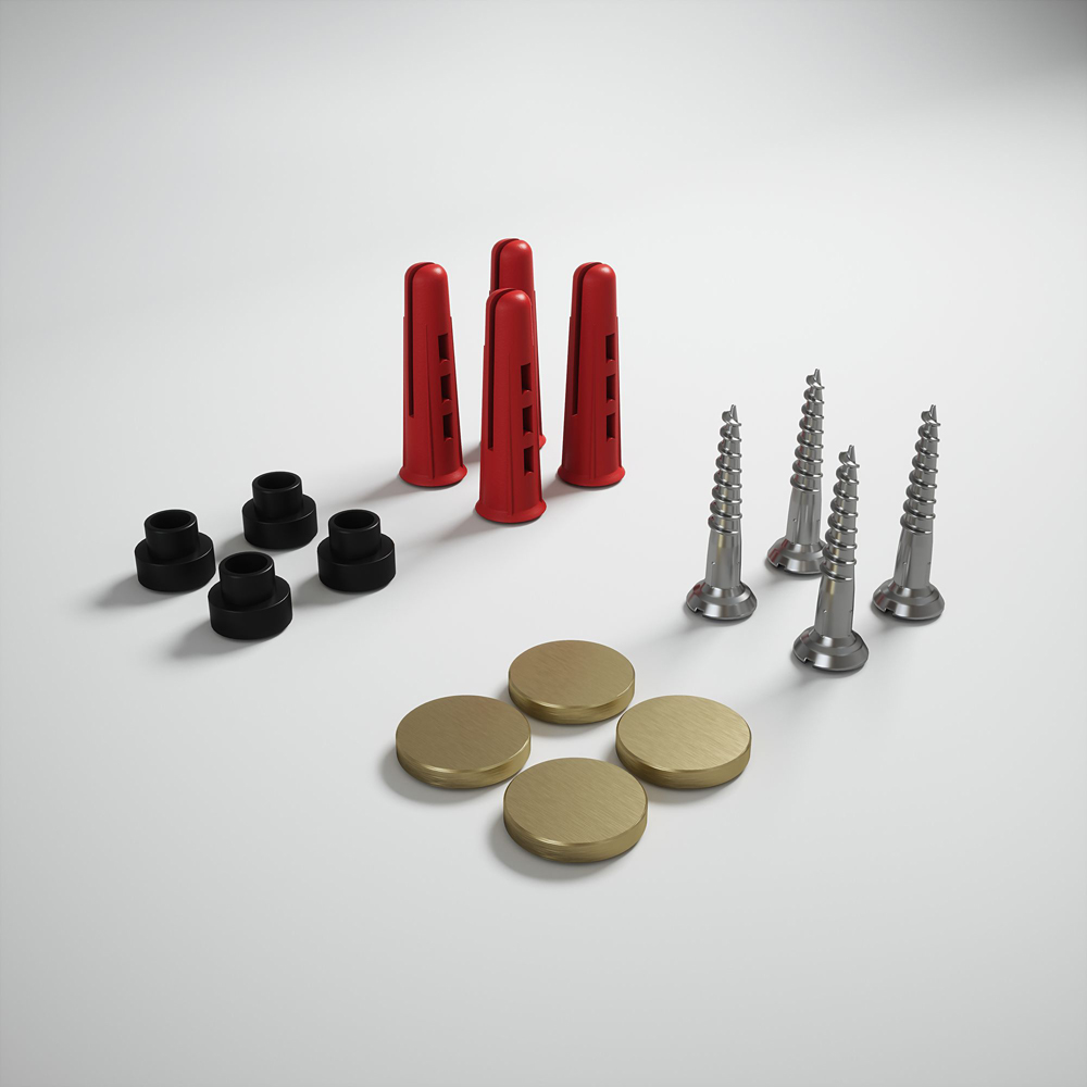 Splashback Crystal Clear Fluted Glass Bathroom Splashback with Brushed Brass Caps 250 x 600mm Image 3