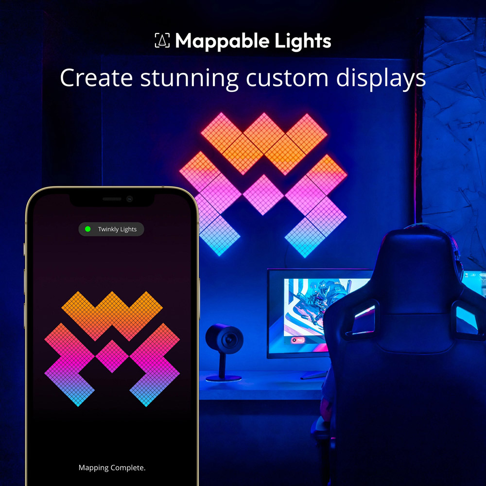 Twinkly Squares 64 RGB LED Smart Panel Light Extension Kit 3 Pack Image 4