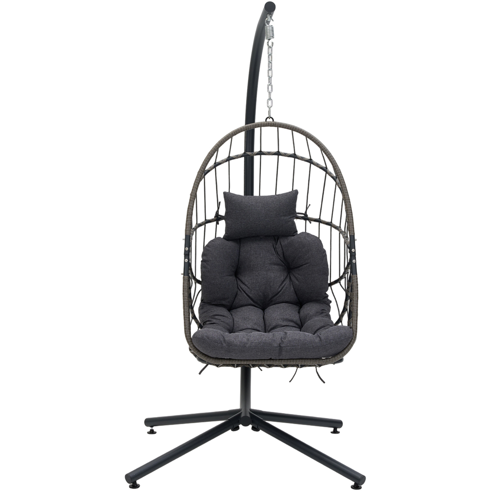 Living and Home Black Foldable Padded Swing Egg Chair Image 2