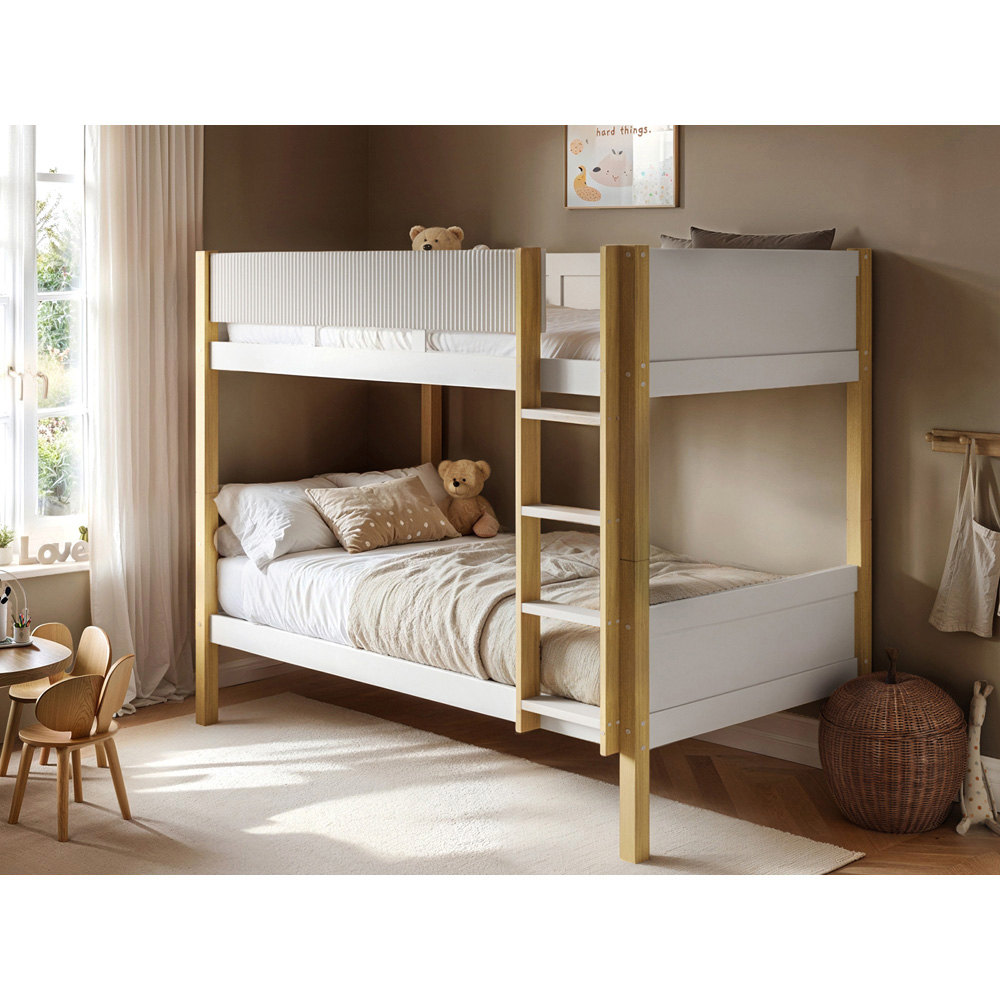 Flair Mateo White Ribbed Detachable Bunk Bed Image 6