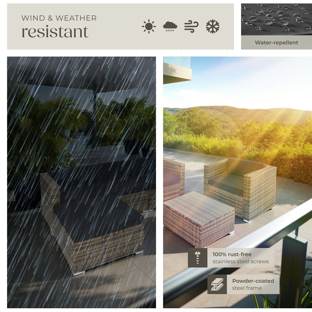 tectake Milan Nature Garden Furniture Set Image 7