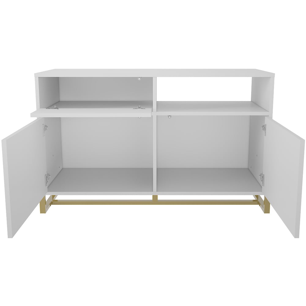 Decorotika Utopie 3 Door Singe Shelf White Modern Storage Cabinet Image 3