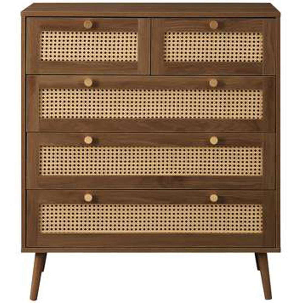 Croxley 5 Drawer Rattan Chest of Drawers Image 3