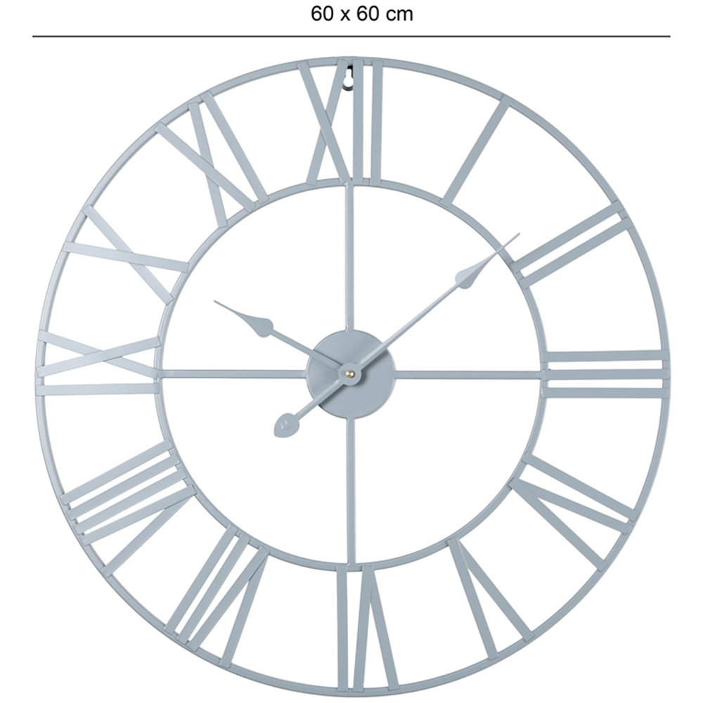 EOS Grey Skeleton Wall Clock with Roman Numerals 60cm Image 9