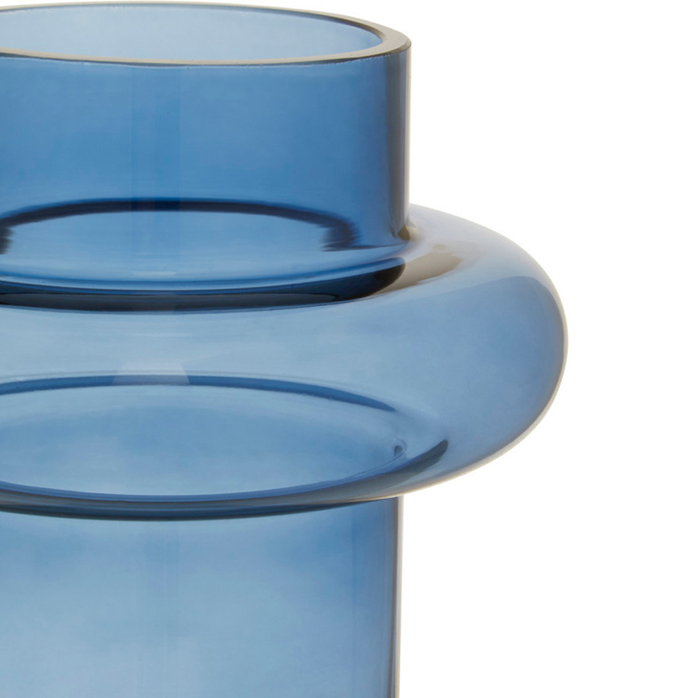 Premier Housewares Blue Cabrina Glass Vase Image 3