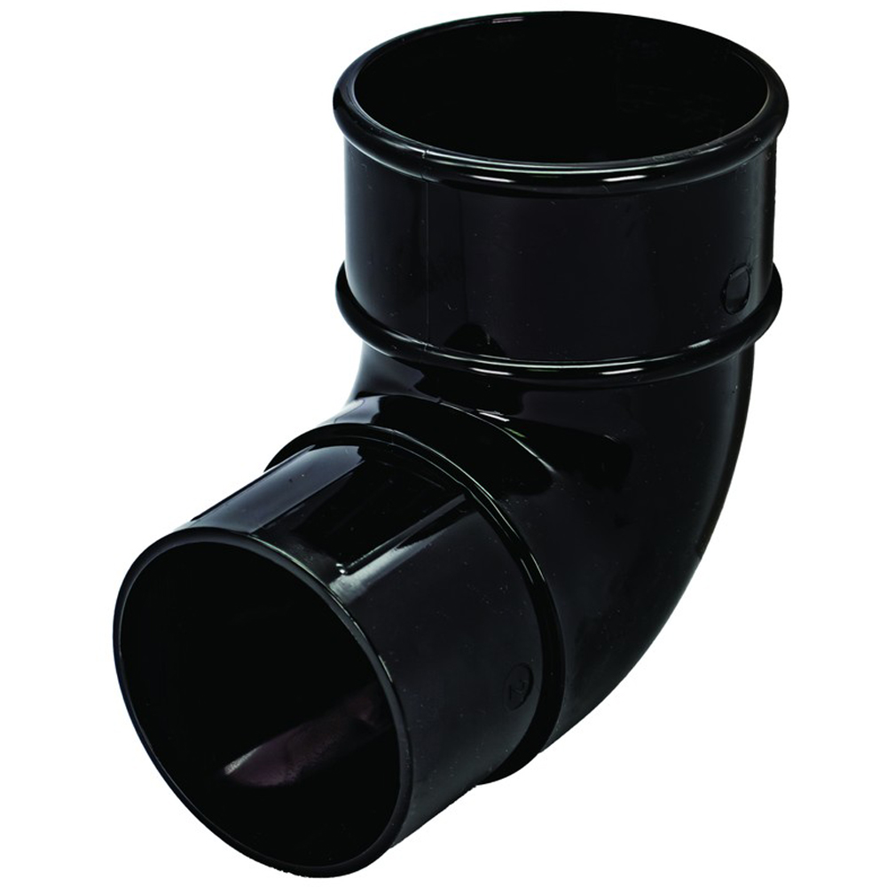 FloPlast Round 92.5 Degree Downpipe Bend Black 68mm Image 4