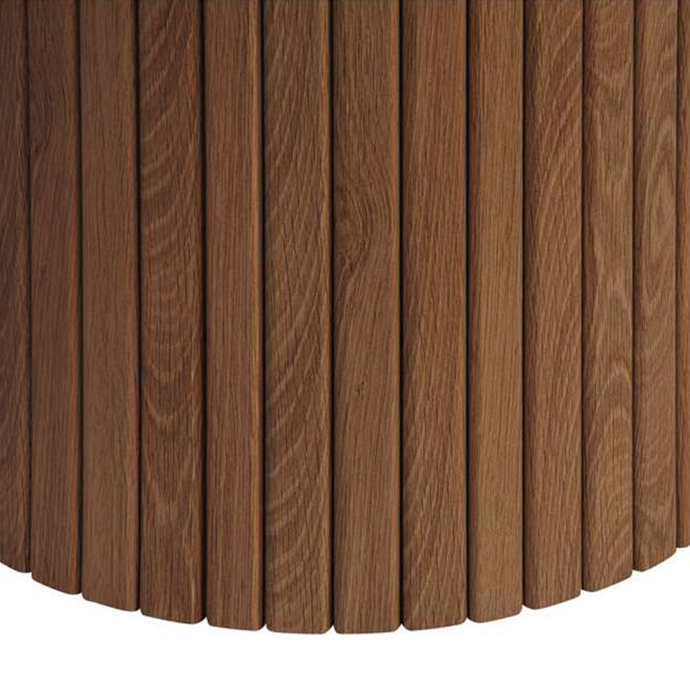 Birlea Axel Walnut Round Fluted Side Table Image 4