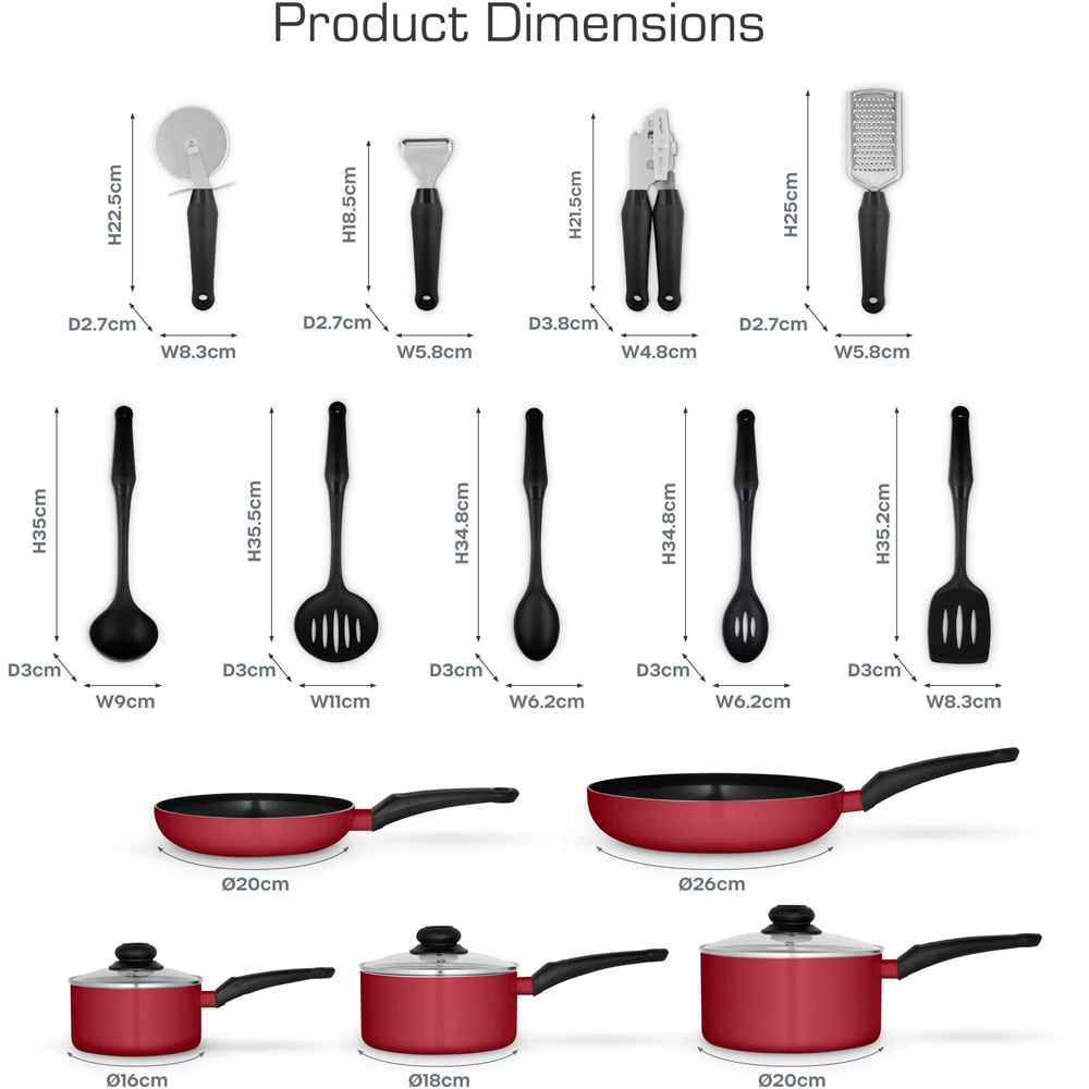 Swan Townhouse 14 Piece Red Pan and Tools Set Image 9