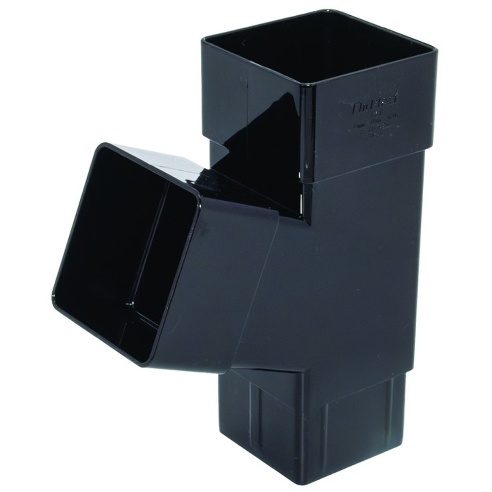 FloPlast Square 112 Degree Downpipe Branch Black 65mm Image 3