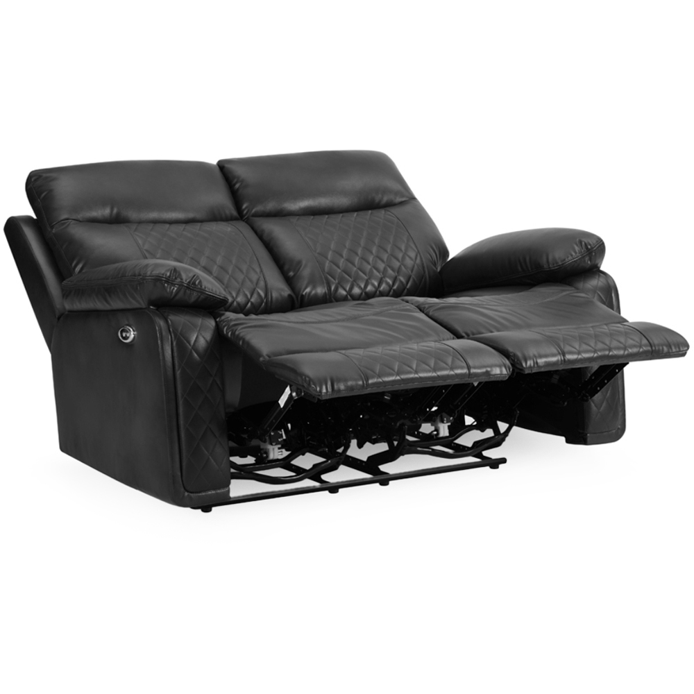 Home Detail Carson 2 Seater Black Faux Leather Electric Recliner Sofa Image 5