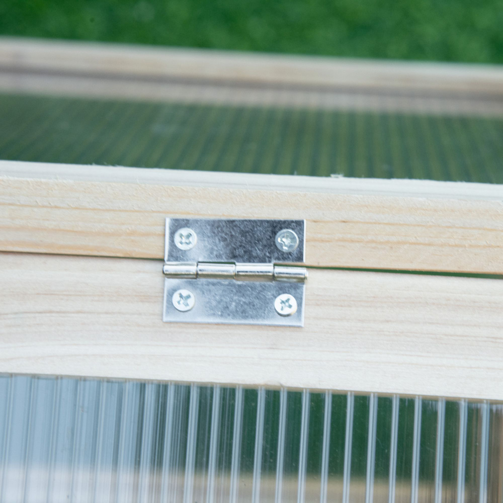 Outsunny Natural Wooden Polycarbonate 2.9 x 1.7ft Mini Greenhouse Image 4