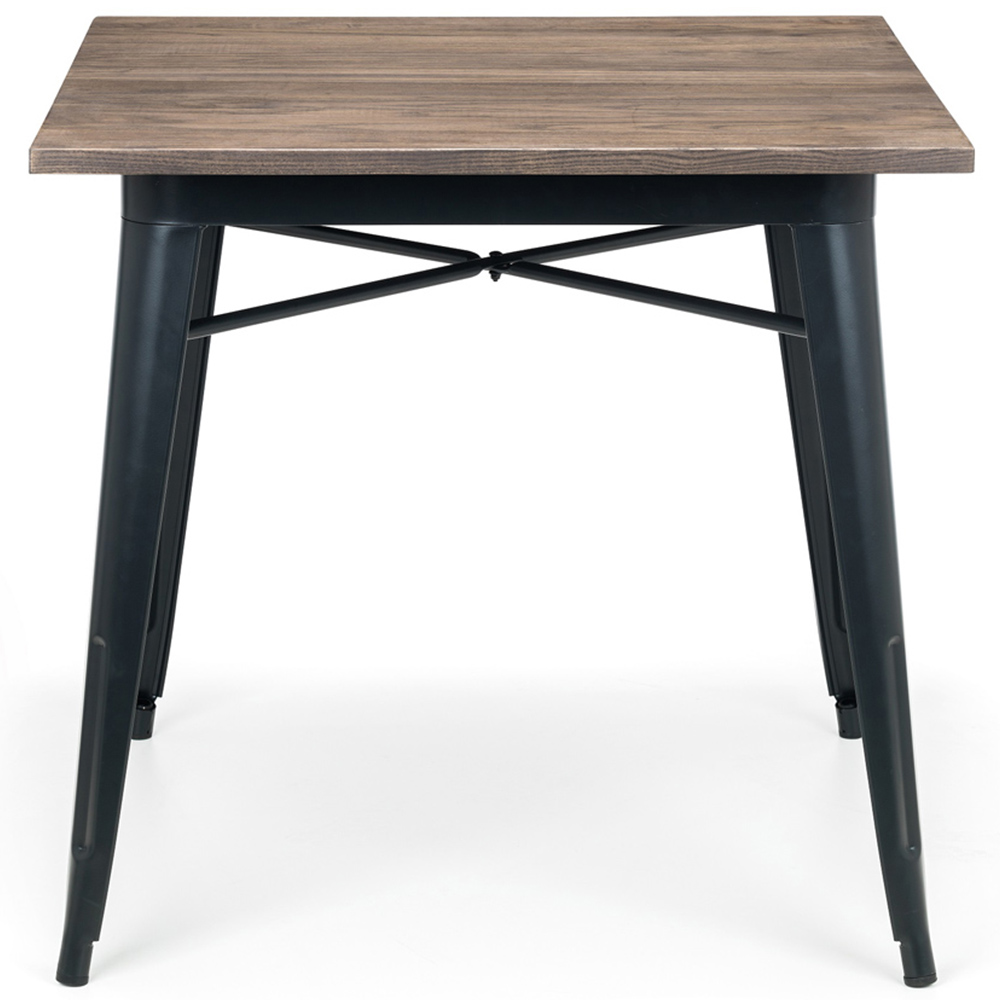 Julian Bowen Grafton 4 Seater Square Dining Table Mocha Elm and Black Image 3