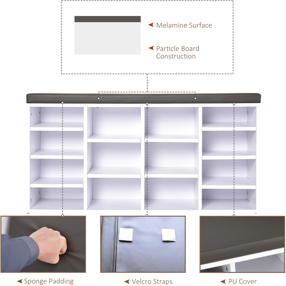 Portland White Multi Storage Shoe Rack Image 4