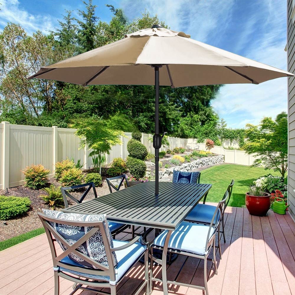 Living and Home Dark Grey LED Cantilever Parasol with Cross Base and Square Base 3m Image 7