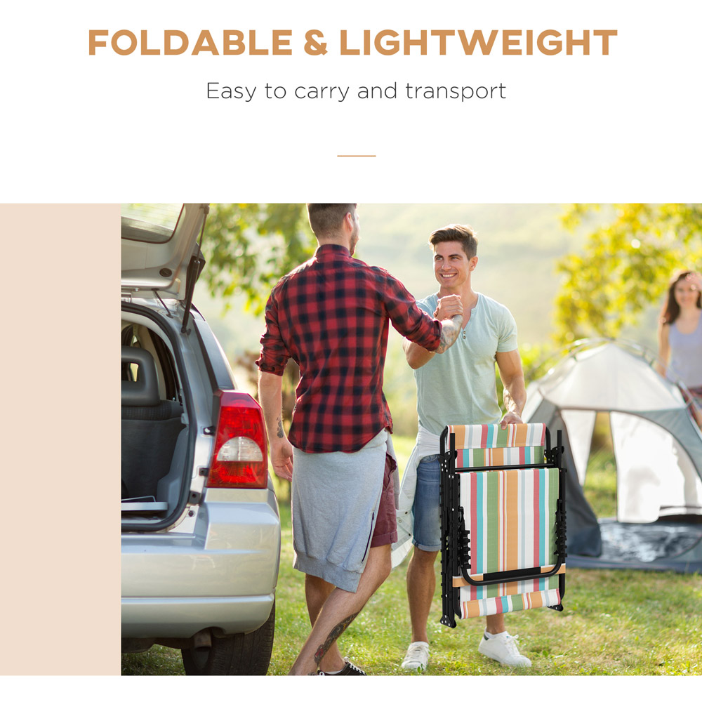 Outsunny Set of 2 Multicolour Foldable Cot Sun Lounger Image 6