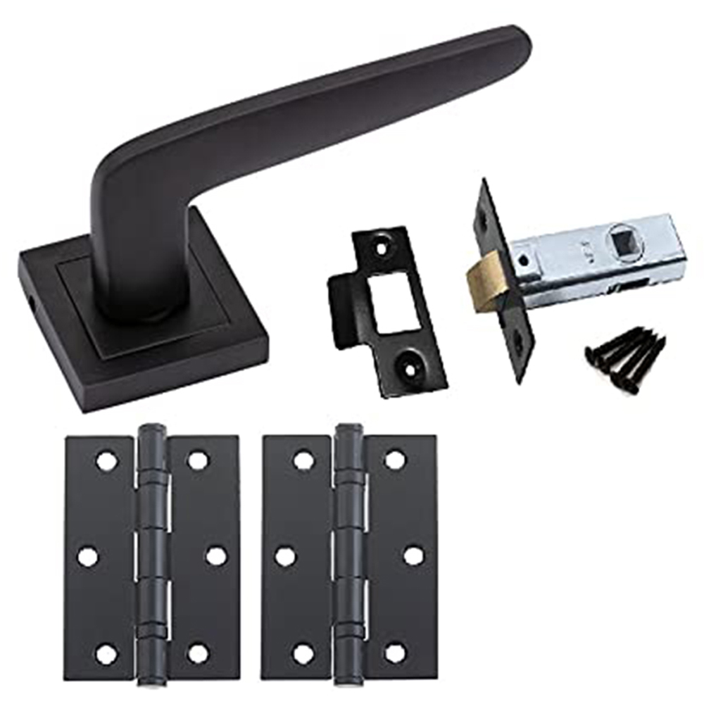 Golden Grace Matt Black Venus Door Handles Set 5 Pack Image 2