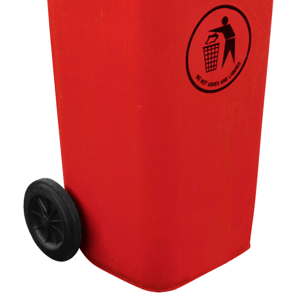 Charles Bentley Red Wheelie Bin 120L Image 3