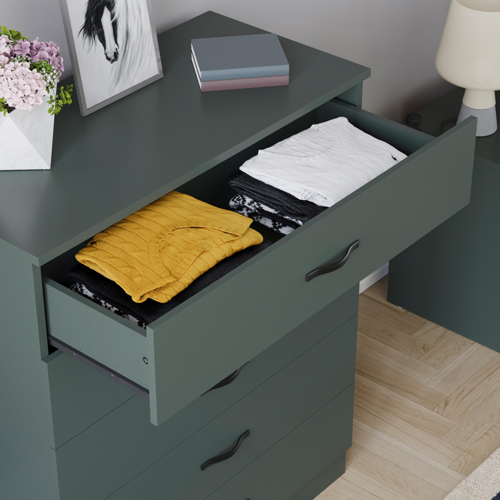 Vida Designs Riano 5 Drawer Jasper Green Chest of Drawers Image 3