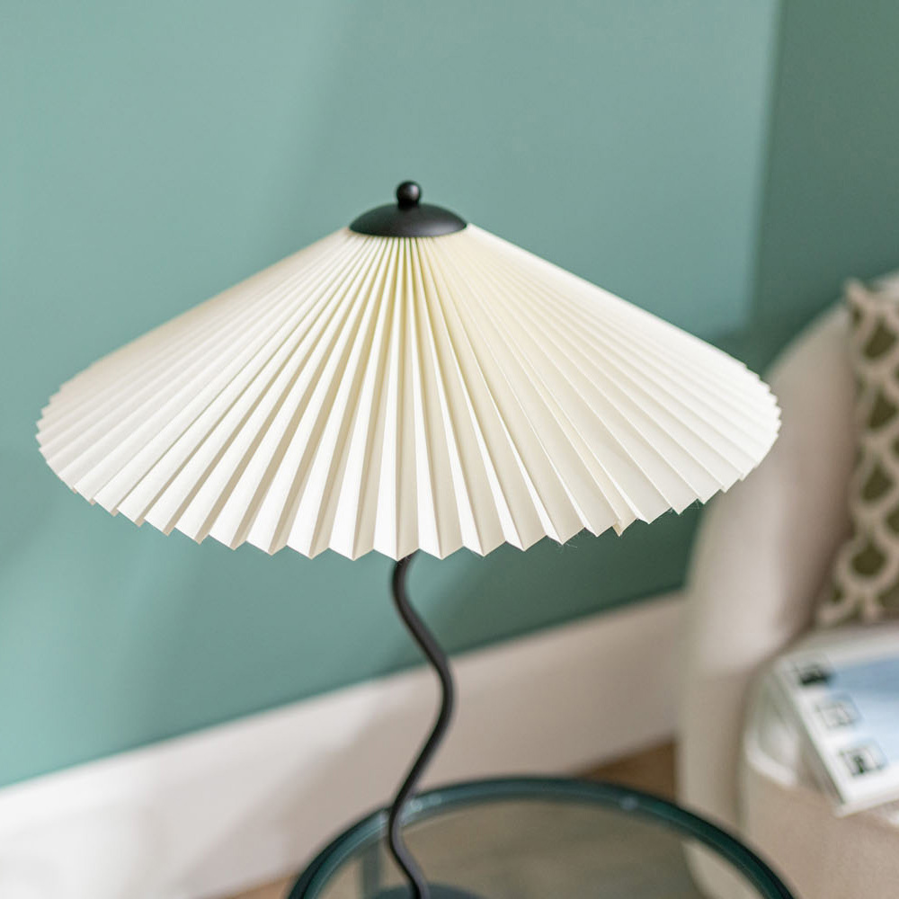 ValueLights Wiggle Black and White Origami Paper Shade Metal LED Table Lamp Image 4