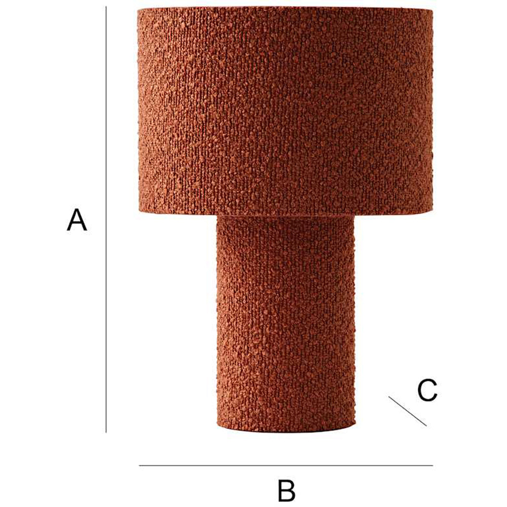 ValueLights Ash Rust Boucle Table Lamp and Bulb Image 7