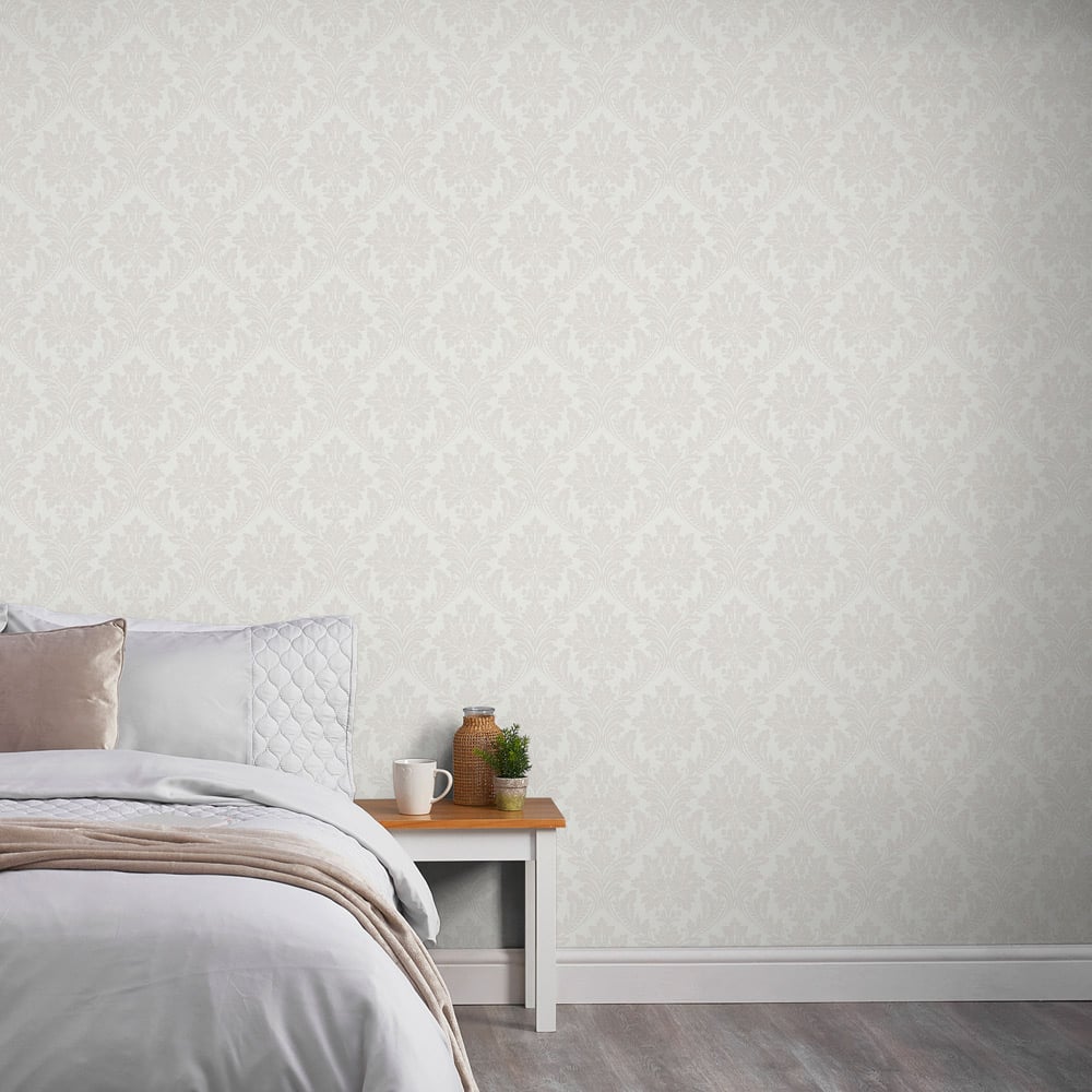 Grandeco Pattano Classical Luxury Damask Cream Wallpaper Image 3
