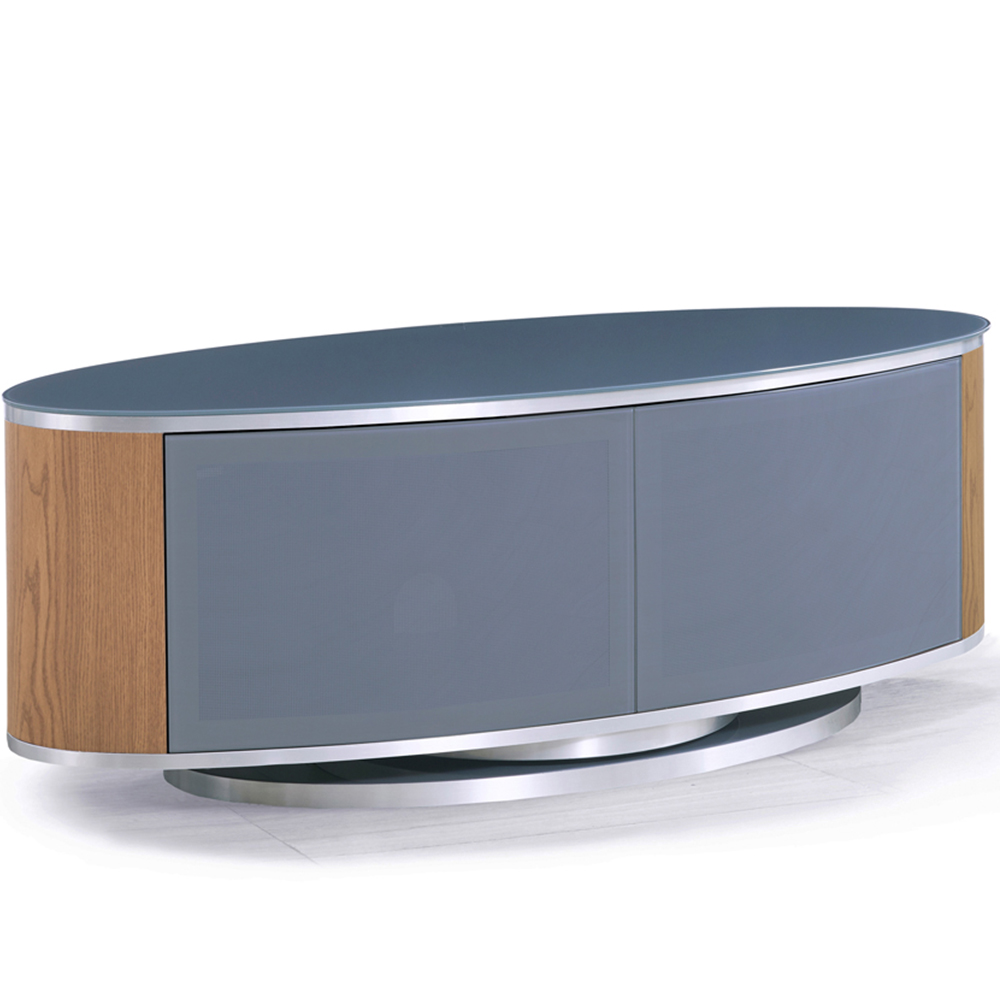 MDA Designs Luna 2 Door Grey and Oak TV Cabinet Image 2