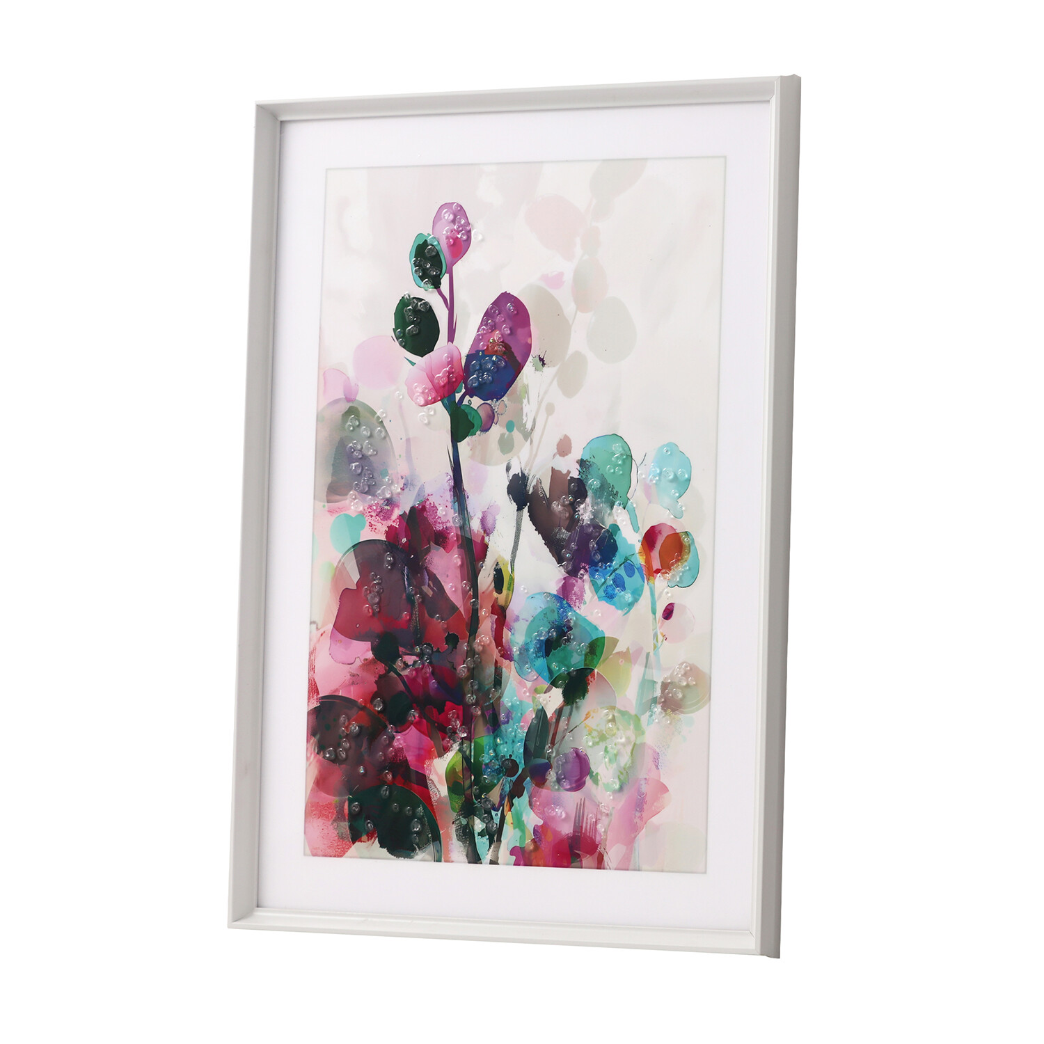Watercolour Bloom Embellished Framed Art Multicolour Image 6