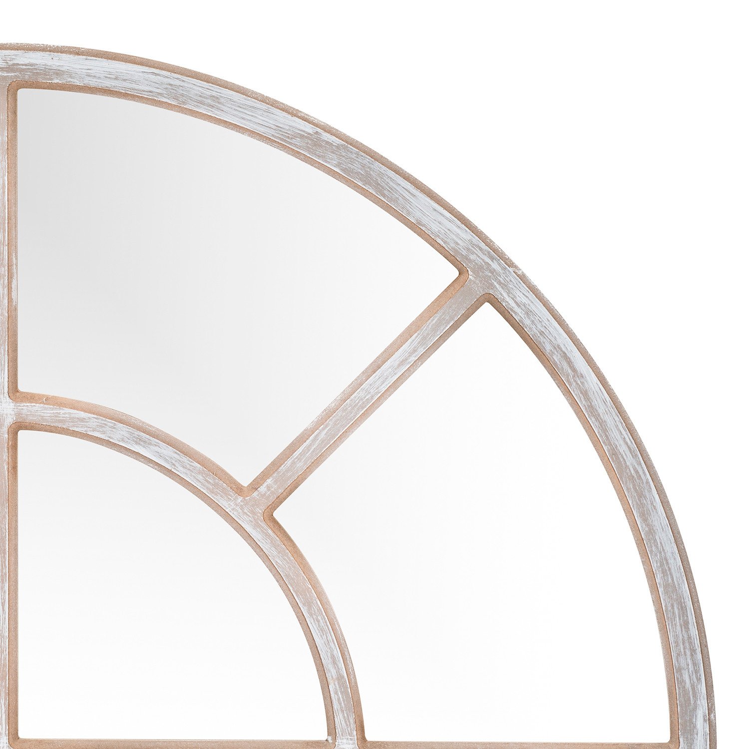 Mila Round Distressed Wooden Frame Mirror 92.5cm Image 2