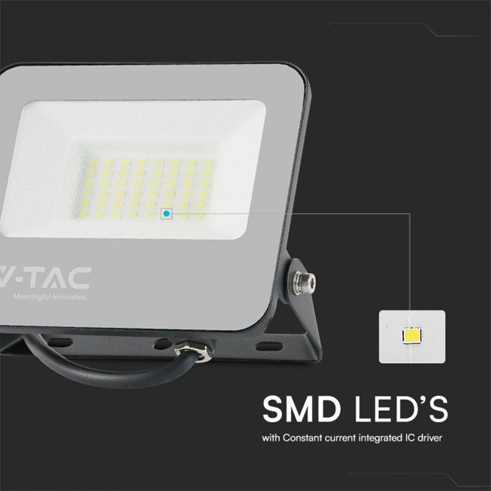 V-TAC 50W Grey Frosted Glass RGB LED Floodlight with Remote Control Image 6