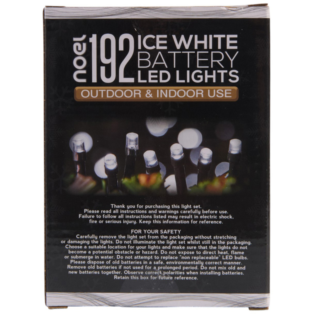 noel Ice White Battery Operated 192 LED Outdoor Lights Image 2